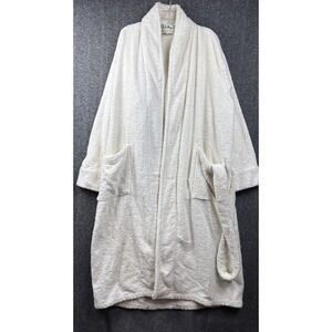 Vintage LL Bean Terry Cloth Robe Made in USA 100% Cotton White Medium Spa Belt